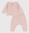 Baby-Set aus bedrucktem Doppeljersey rosa SALINE/weiss MULTICO