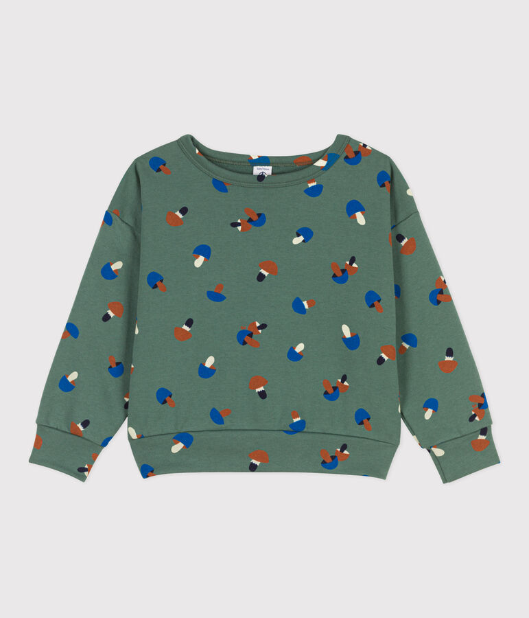 Bedrucktes Kinder-Sweatshirt aus Molton f&uuml;r Jungen gr&uuml;n/vielfarbig