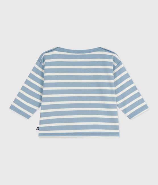 Baby-Streifenshirt aus Baumwolle blau ADRIATIC/ MILK