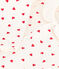 Baby-Langoverall aus Molton, mit kleinen Herzen bedruckt weiss MARSHMALLOW/rot TERKUIT