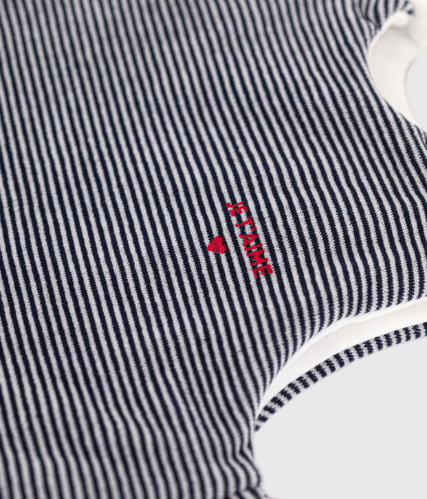 Baby-Schlafsack aus Nicki TOG-Wert 2,5 blau/weiss