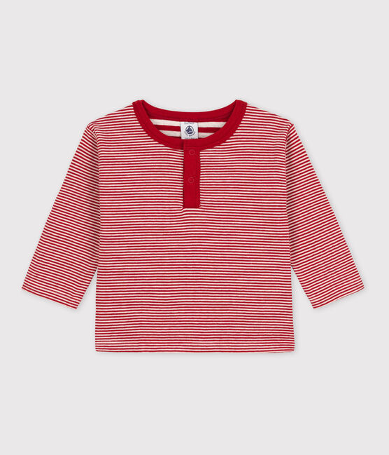 Langärmeliges Baby-T-Shirt aus Doppeljersey mit Ringelstreifen STOP/ MONTELIMAR