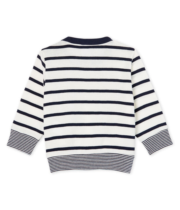 Lang&auml;rmeliges Baby-T-Shirt mit Streifen f&uuml;r Jungen weiss/blau