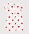 Baby-Kurzoverall aus Baumwolle mit Herzen weiss MARSHMALLOW/rot TERKUIT