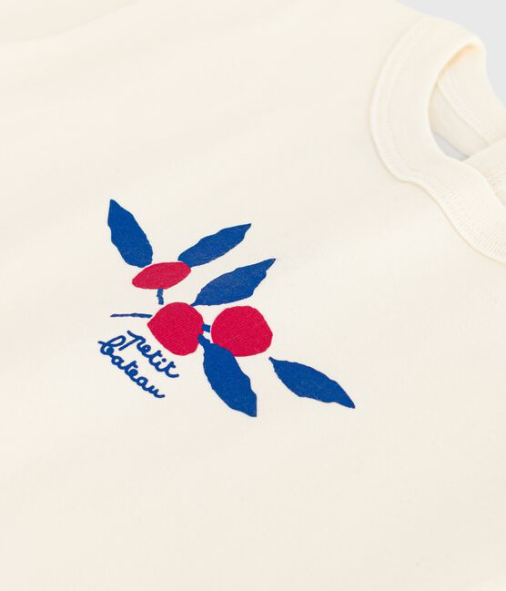 Langärmeliges Baby-T-Shirt aus Baumwolle mit Herzmotiv MILK/ MULTICO