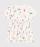 Kurzärmeliges Kinder-Kleid aus Baumwolle für Mädchen weiss MARSHMALLOW/weiss MULTICO