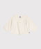 Baby-Cardigan aus Wolle und Baumwolle weiss MARSHMALLOW