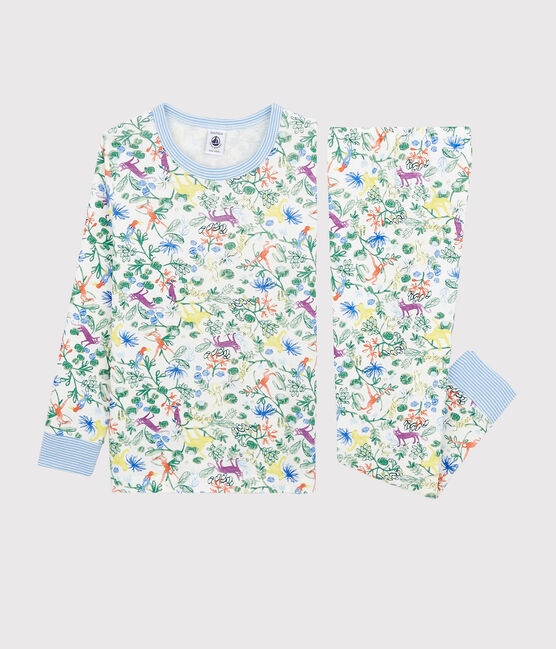 Kinderpyjama aus Baumwolle mit Dschungelmotiv für Jungen weiss MARSHMALLOW/weiss MULTICO