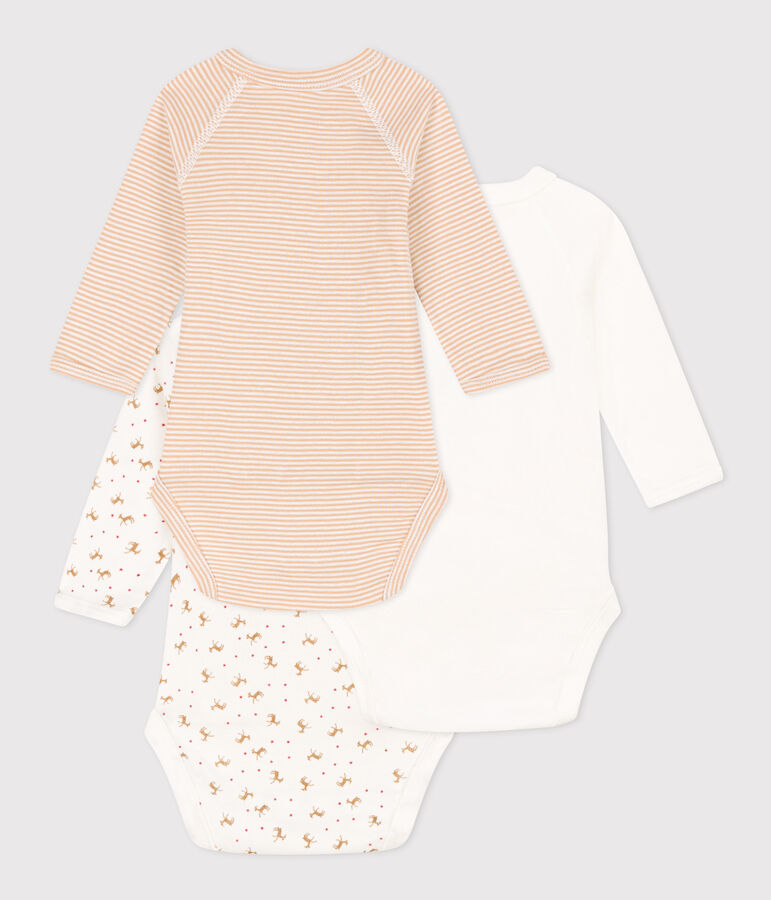 3ER-SET LANG&Auml;RMELIGE BABY-BODYS AUS BAUMWOLLE vielfarbig