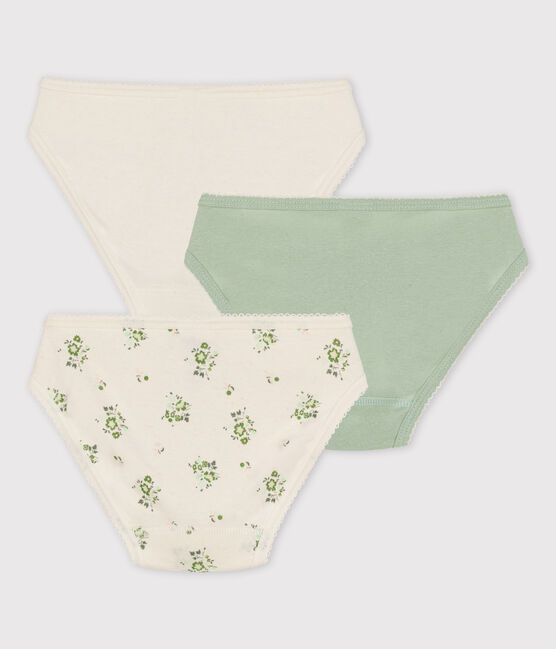 3er-Set Slips aus Baumwolle und Leinen mit Blumenmuster für Mädchen variante 1