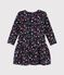 Langärmliges Kleid aus Baby-Baumwolle blau SMOKING/weiss MULTICO