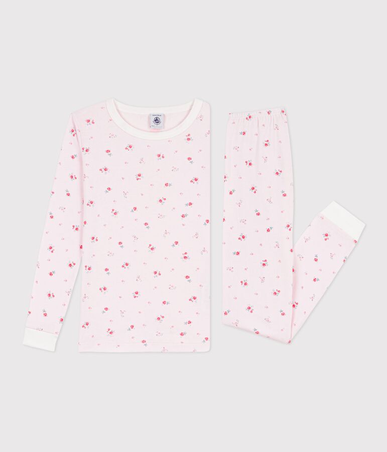 Eng anliegender Kinder-Pyjama aus Baumwolle mit Blumenmotiv rosa BARELY/ MULTICO
