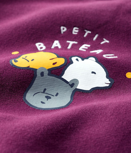 Gemustertes Baby-Sweatshirt für Jungen violett CEPAGE