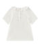 Baby-Mädchen-Kurzarmshirt weiss MARSHMALLOW/blau SMOKING