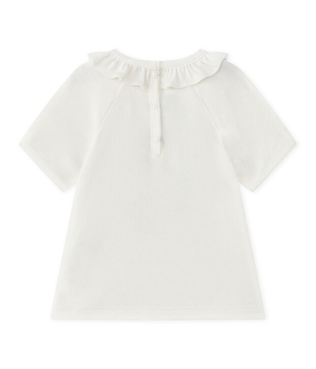 Baby-M&auml;dchen-Kurzarmshirt weiss/blau