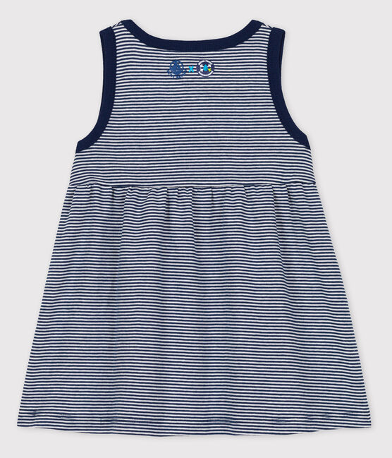Babykleid Petit Bateau × Water Family blau MEDIEVAL/weiss MARSHMALLOW
