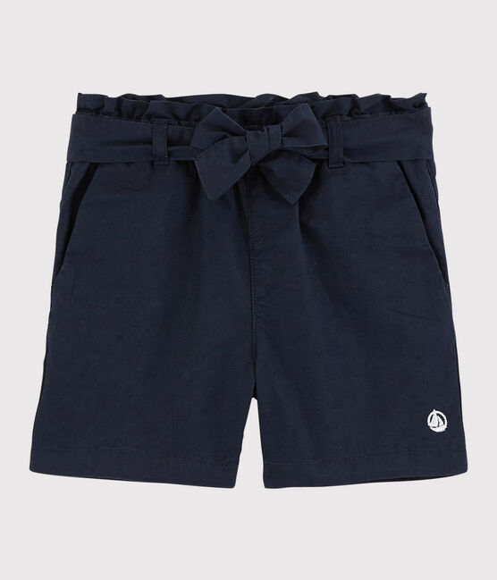 Kinder-Shorts aus Serge-Stoff für Mädchen blau SMOKING