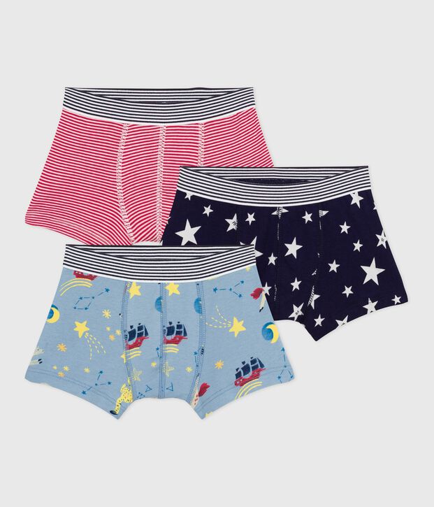 Set Kinder-Boxershorts aus bedruckter Baumwolle vielfarbig