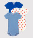 3er-Set kurzärmelige Baby-Bodys aus Bio-Baumwolle mit Sternenmotiv