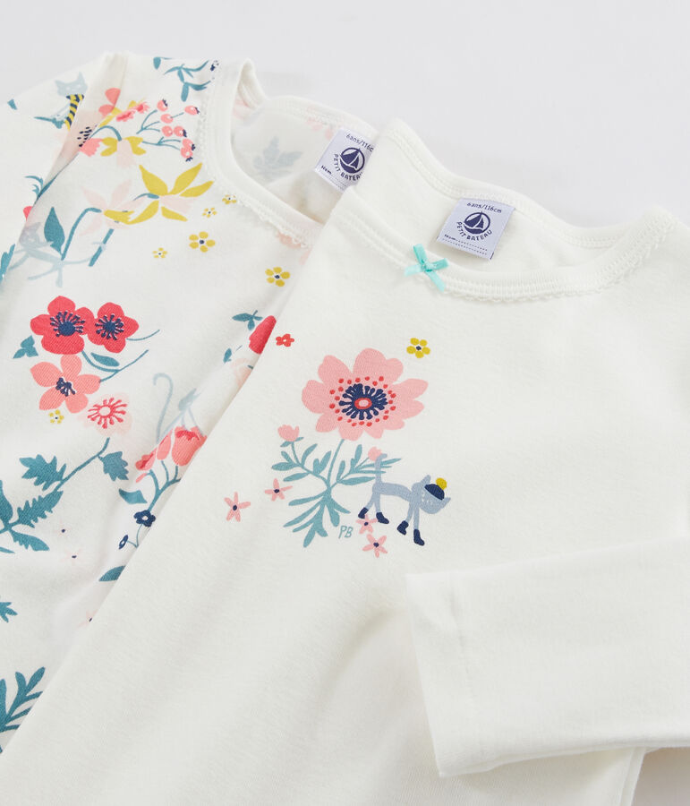 2er-Set lang&auml;rmlige T-Shirts mit Blumen-Print f&uuml;r kleine M&auml;dchen variante 1