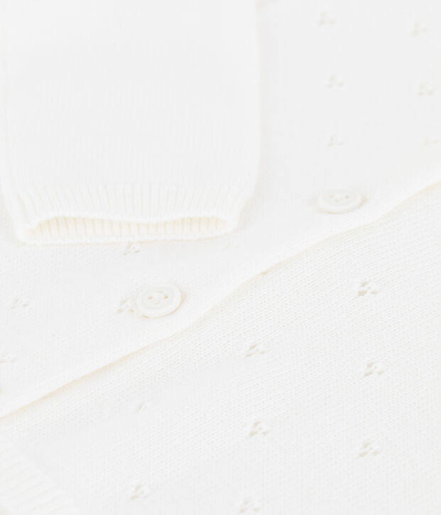 Baby-Jacke aus raffiniertem Strick weiss