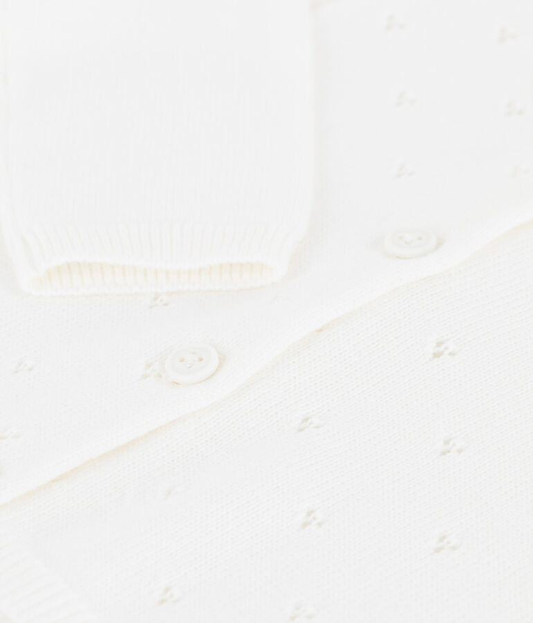 Baby-Jacke aus raffiniertem Strick weiss