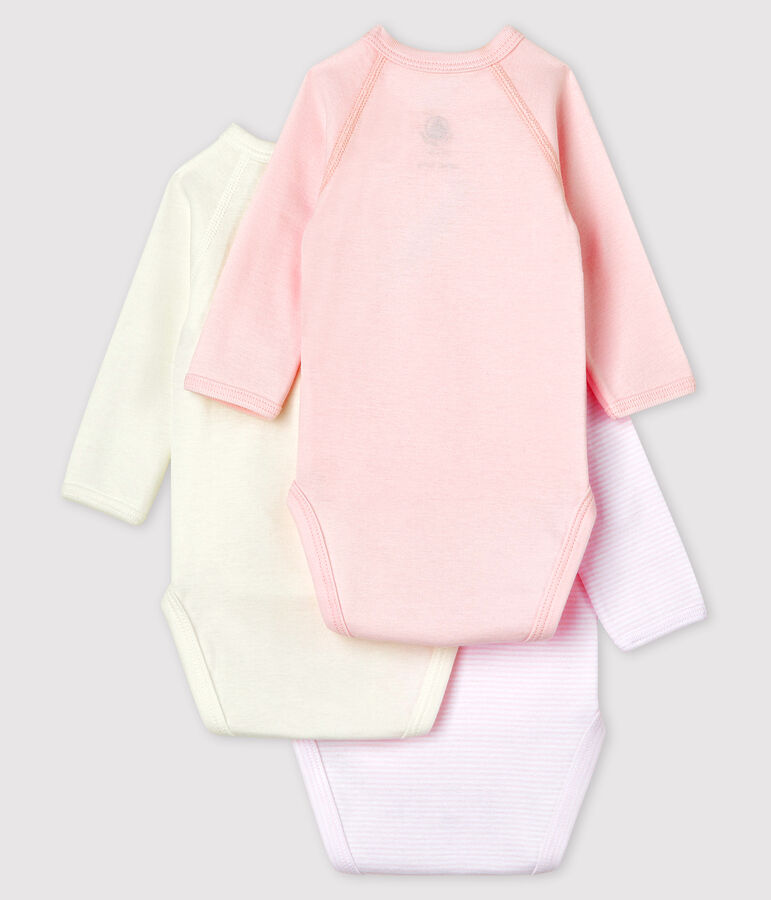 3er-Set lang&auml;rmelige Baby-Bodys aus Bio-Baumwolle im Kimono-Schnitt variante 1