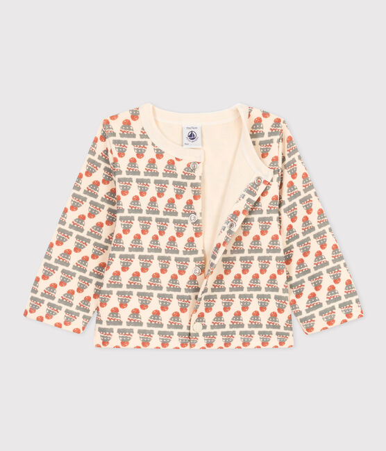 Baby-Cardigan aus bedrucktem dichtem Jersey weiss AVALANCHE/ MULTICO