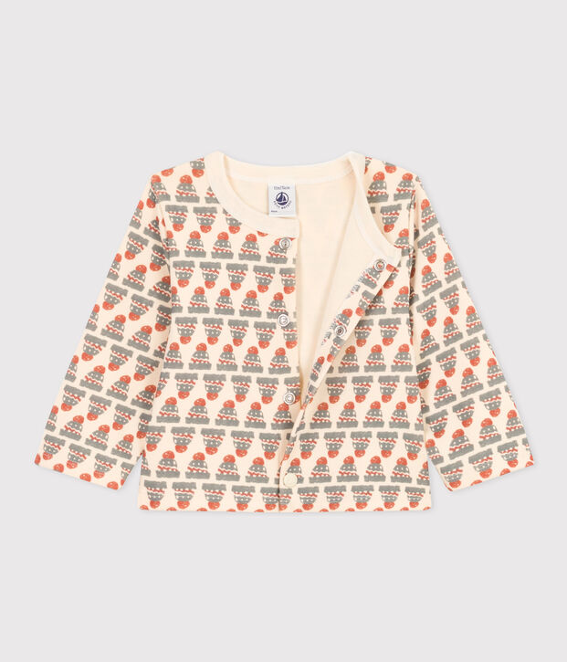 Baby-Cardigan aus bedrucktem dichtem Jersey naturfarben/vielfarbig