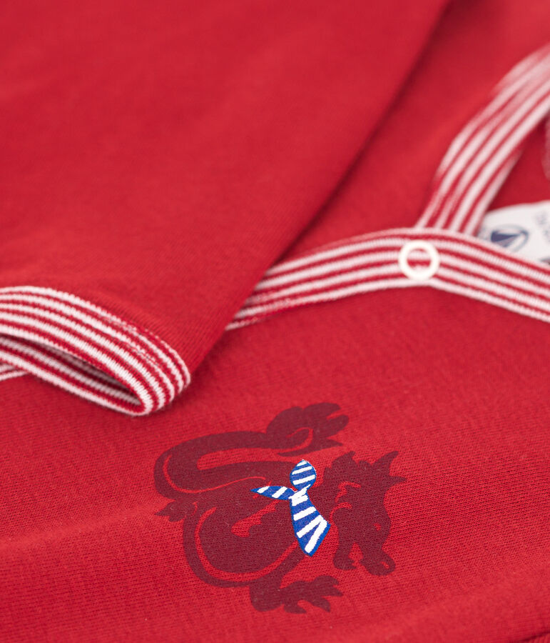 Strampler ohne F&uuml;&szlig;e aus Baumwolle rot