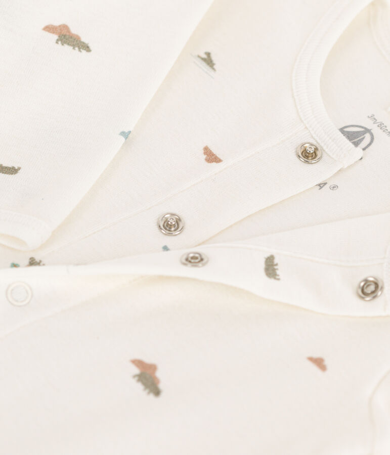 Baby-Bodyjama aus Baumwolle weiss/vielfarbig