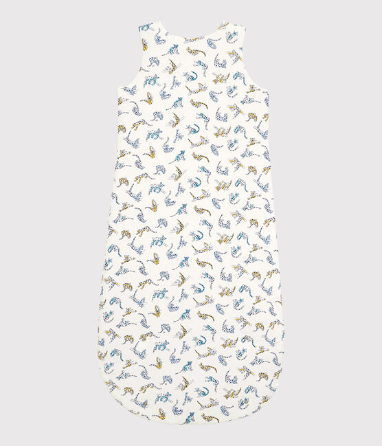 Baby-Schlafsack aus Bio-Baumwolle mit Panther-Muster weiss MARSHMALLOW/weiss MULTICO