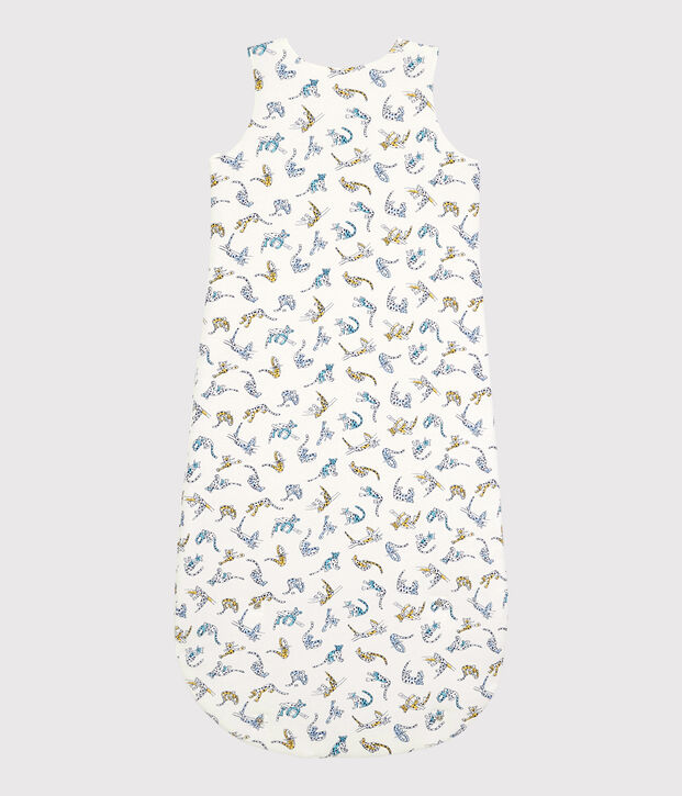 Baby-Schlafsack aus Bio-Baumwolle mit Panther-Muster weiss/vielfarbig