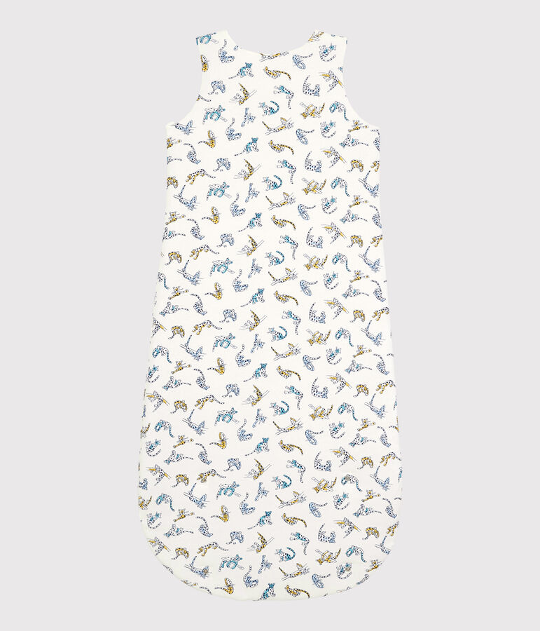 Baby-Schlafsack aus Bio-Baumwolle mit Panther-Muster weiss/vielfarbig