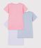 Set kurz&auml;rmelige Kinder-T-Shirts aus einfarbiger Baumwolle vielfarbig