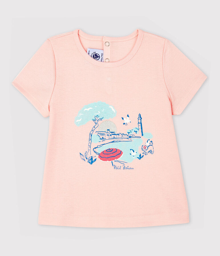 Kurz&auml;rmelige Baby-Bluse mit Kragen f&uuml;r M&auml;dchen rosa
