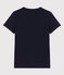 Damen-T-Shirt LE DROIT mit V Ausschnitt aus Baumwolle blau SMOKING