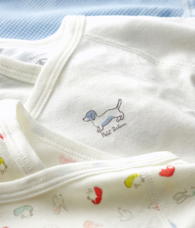 3er-Set kurz&auml;rmelige Baby-Bodys aus Bio-Baumwolle im Kimono-Schnitt vielfarbig