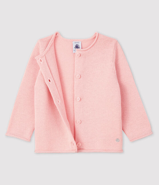Langärmeliger Baby-Cardigan für Mädchen rosa MINOIS
