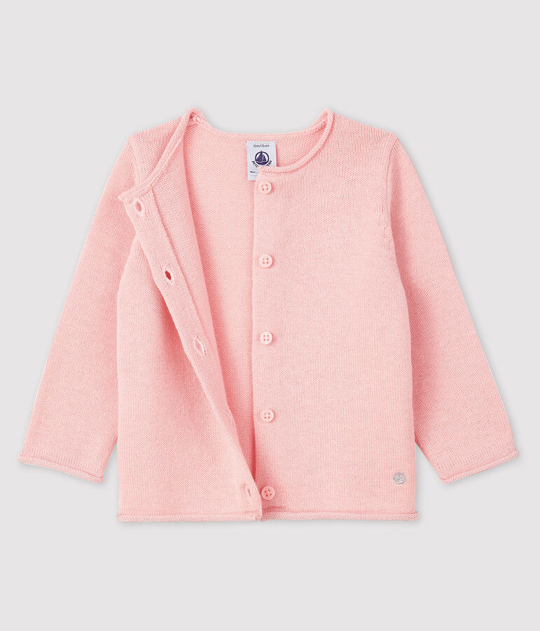 Lang&auml;rmeliger Baby-Cardigan f&uuml;r M&auml;dchen rosa