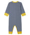 Baby-Strampler ohne Füße aus Rippstrick für Jungen blau MEDIEVAL/weiss MARSHMALLOW