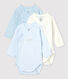3er-Set langärmelige Baby-Bodys aus Bio-Baumwolle im Kimono-Schnitt