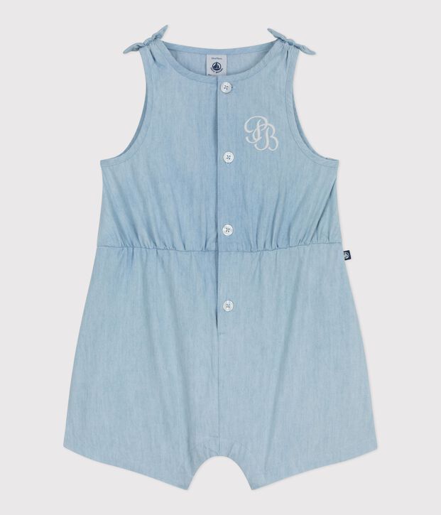 Baby-Kurzoverall aus Chambray blau