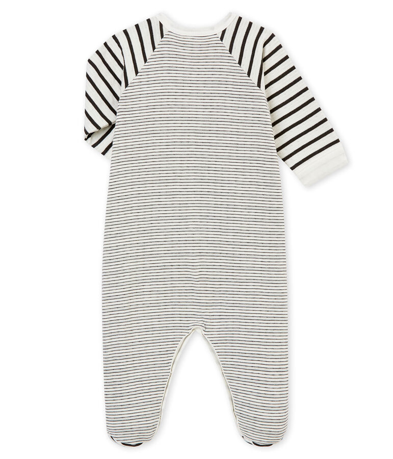 Baby Jungen Strampler weiss/grau