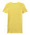 Gestreiftes Damen-T-Shirt mit V-Ausschnitt aus Original-Rippstrick gelb SHINE/weiss MARSHMALLOW