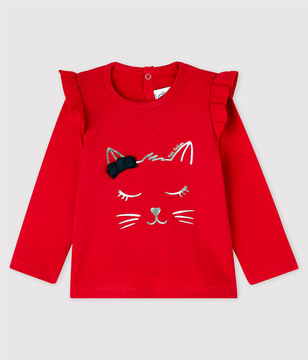 Lang&auml;rmelige Baby-Bluse f&uuml;r M&auml;dchen rot