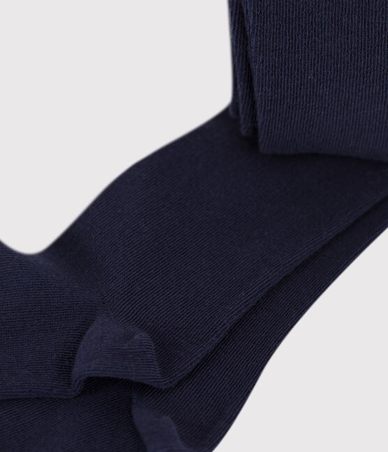 Einfarbige Kinder-Strumpfhose aus Jersey für Mädchen blau SMOKING
