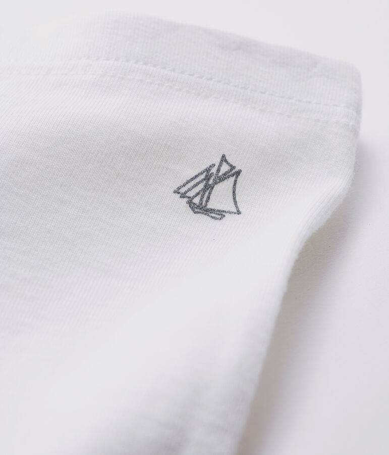 Einfarbige Baby-Legging aus 1x1-Rippstrick f&uuml;r M&auml;dchen weiss