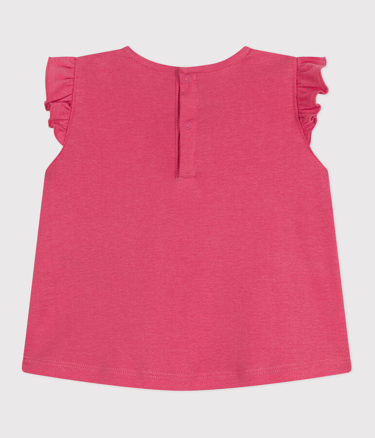 &Auml;rmellose Baby-Bluse aus Baumwolle rosa