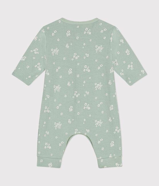 Langer Baby-Overall aus Doppeljersey grün HERBIER/weiss MULTICO